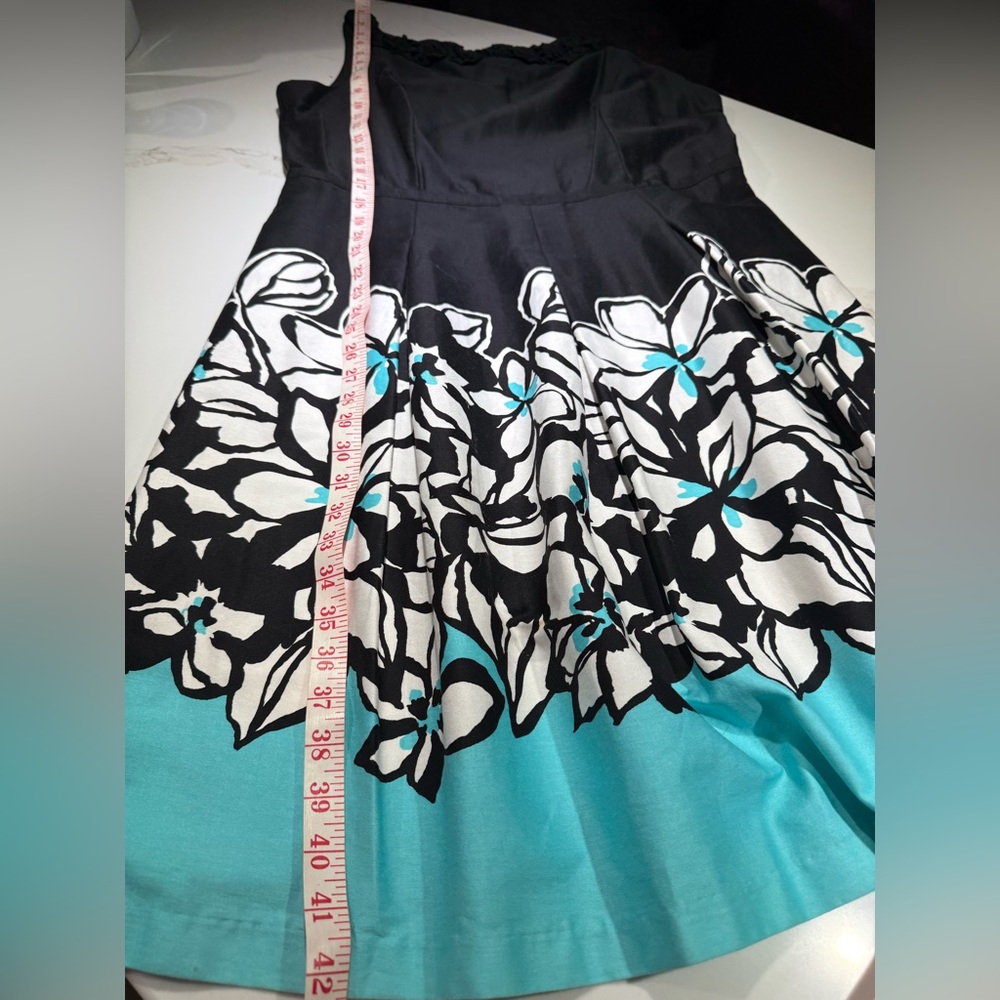 DANNY & NICOLE Dress, Sleeveless, Black/Turquoise, Size 14 - Picture 4 of 8